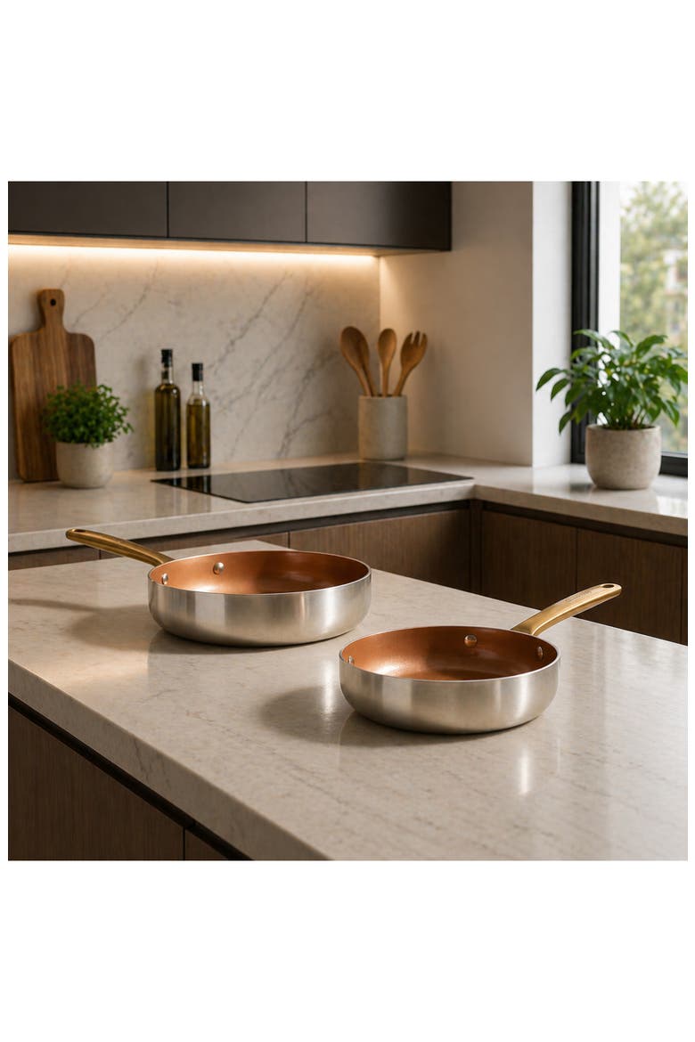 Belly Tri-Ply Stainless Steel Skillet, Alternate, color, WARM BLUSH