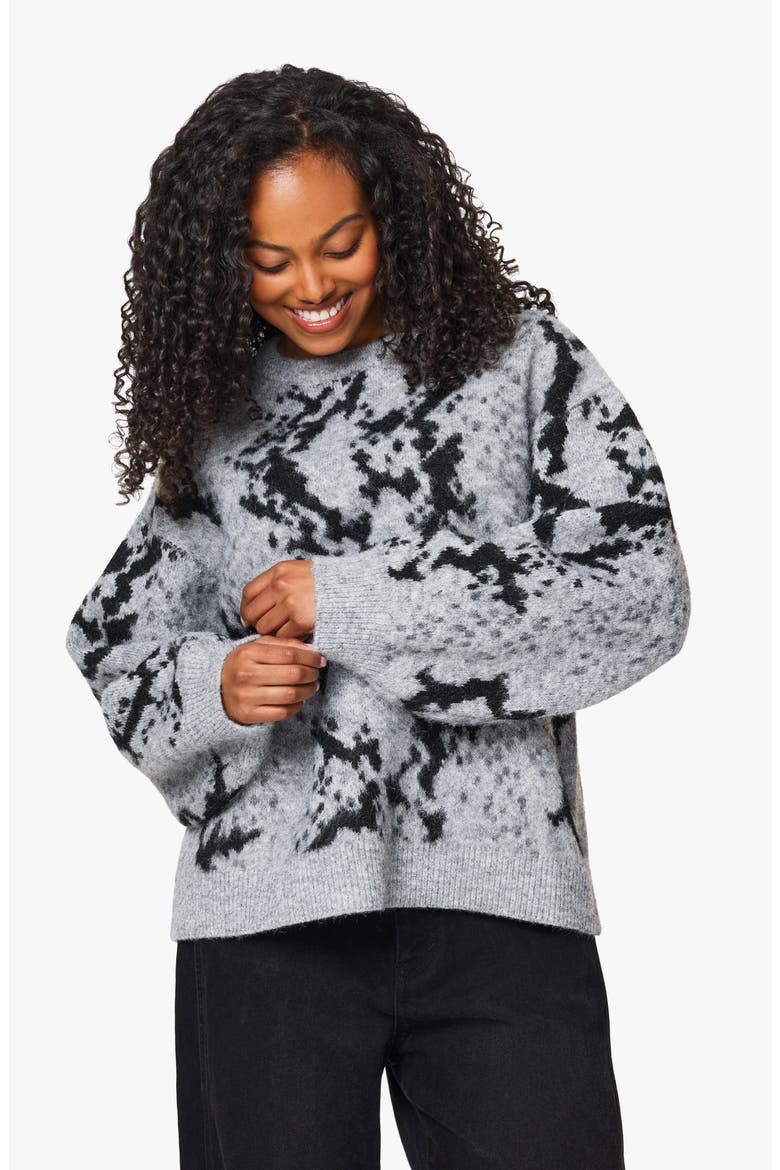 Fuzzy Python Printed Sweater, Alternate, color, PYTHON PRINT