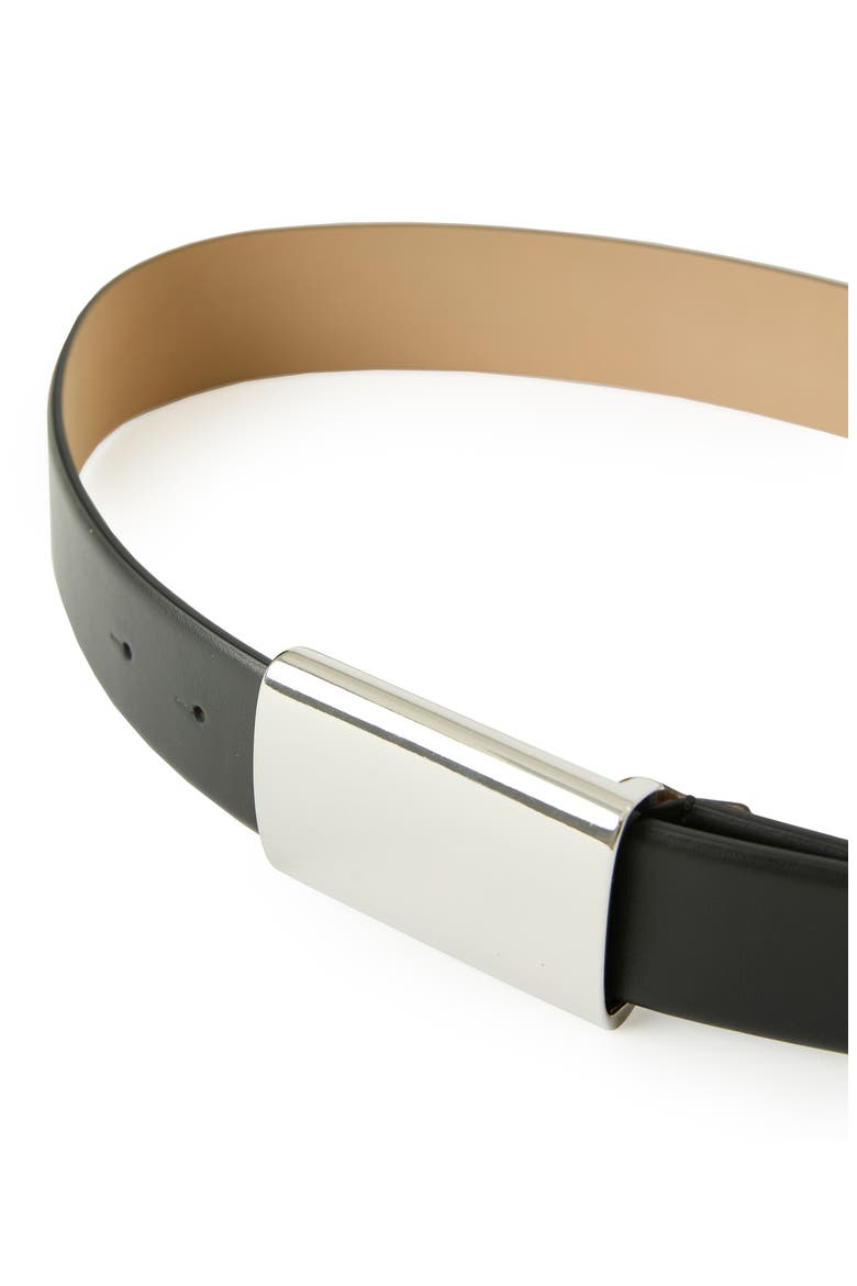 Mason Leather Belt, Alternate, color, BLACK SILVER
