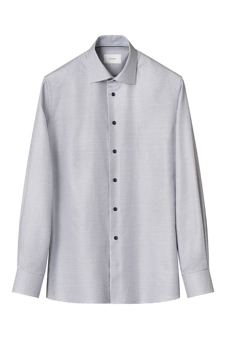 Contemporary Fit Houndstooth Dress Shirt, Alternate, color, NAVY