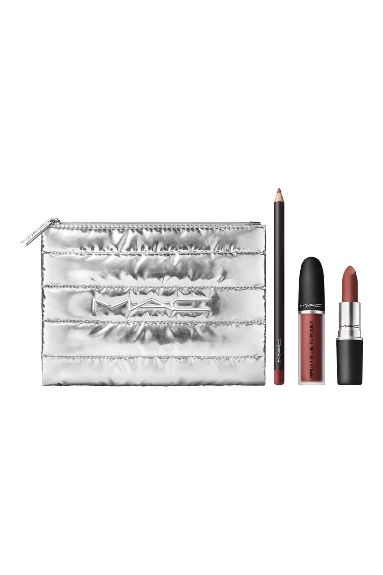 Powdered Snow Powder Kiss Lip Set $77 Value, Main, color, BROWN