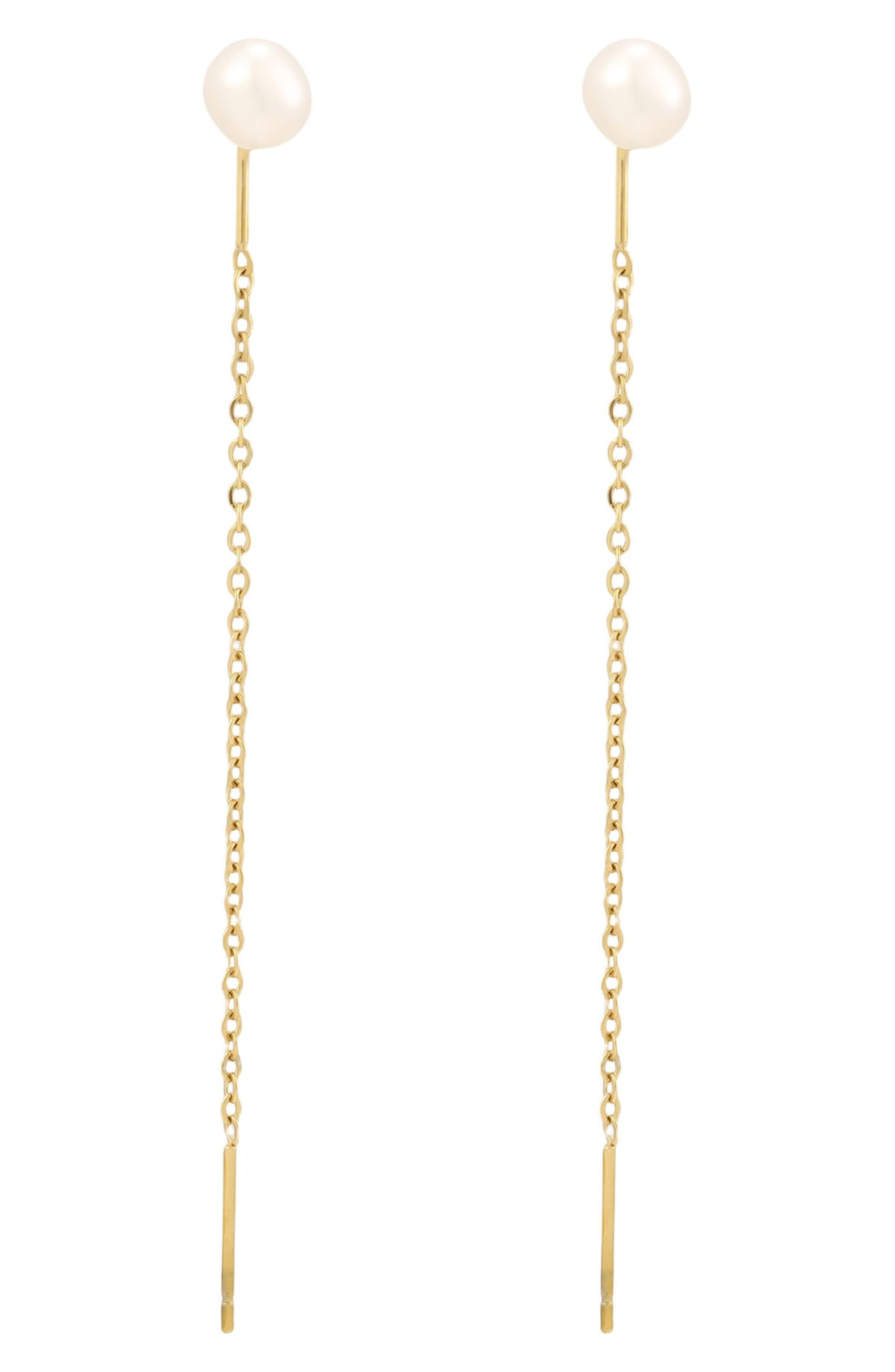 Imitation Pearl Threader Earrings