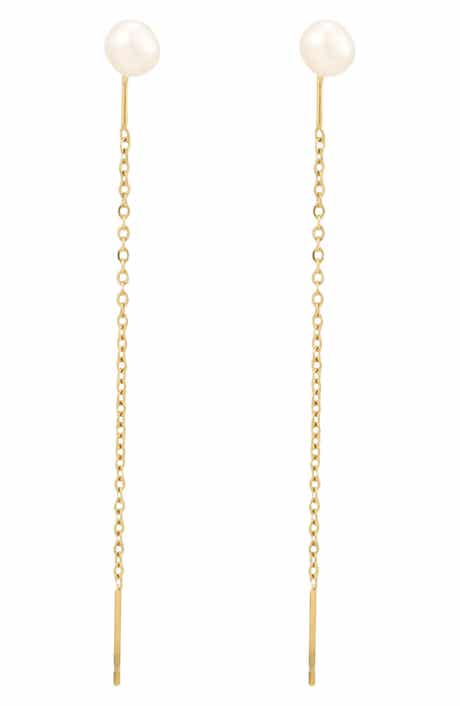Imitation Pearl Threader Earrings