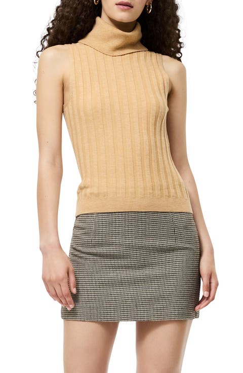 Rib Turtleneck Sleeveless Sweater