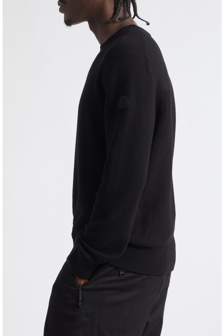 Cotton Crewneck Sweater, Alternate, color, BLACK