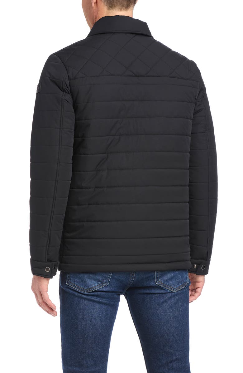 Vince Camuto Quilted Shirt Jacket, Alternate, color, Black