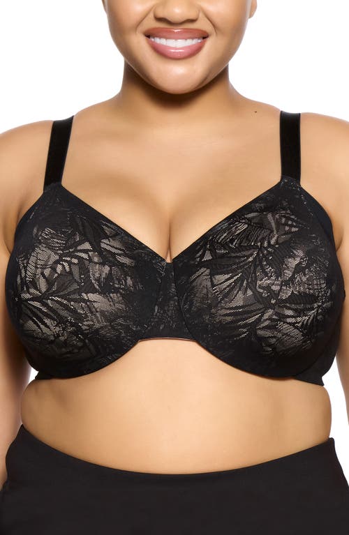Felina Jessamine Underwire Minimizer Bra in Black at Nordstrom, Size 36Dd