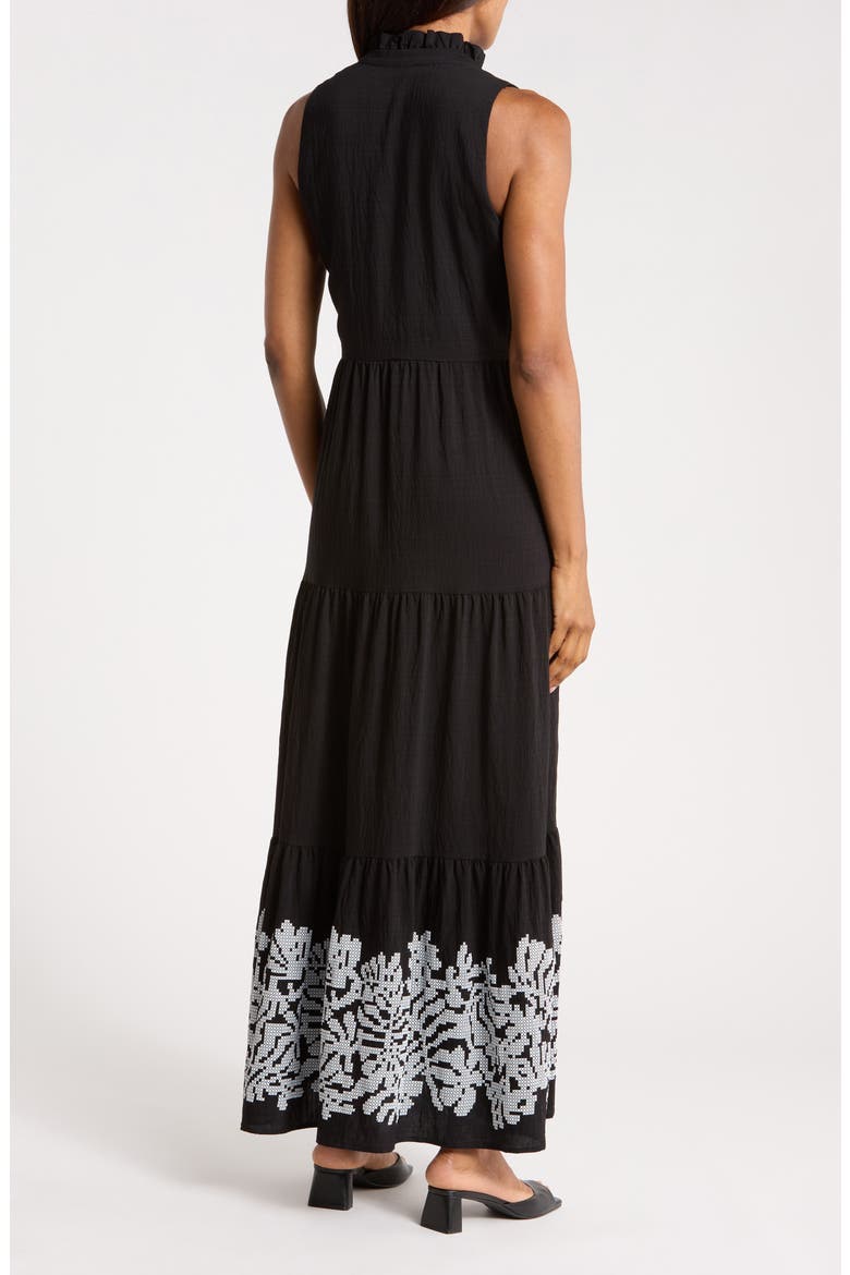 Sleeveless Tiered Maxi Dress, Alternate, color, RICH BLACK