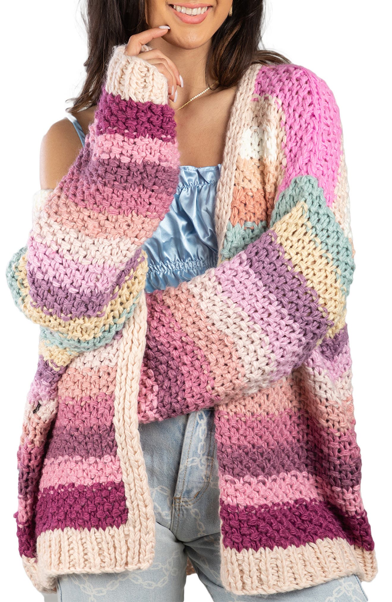 SAACHI Mayflower Stripe Crochet Cardigan