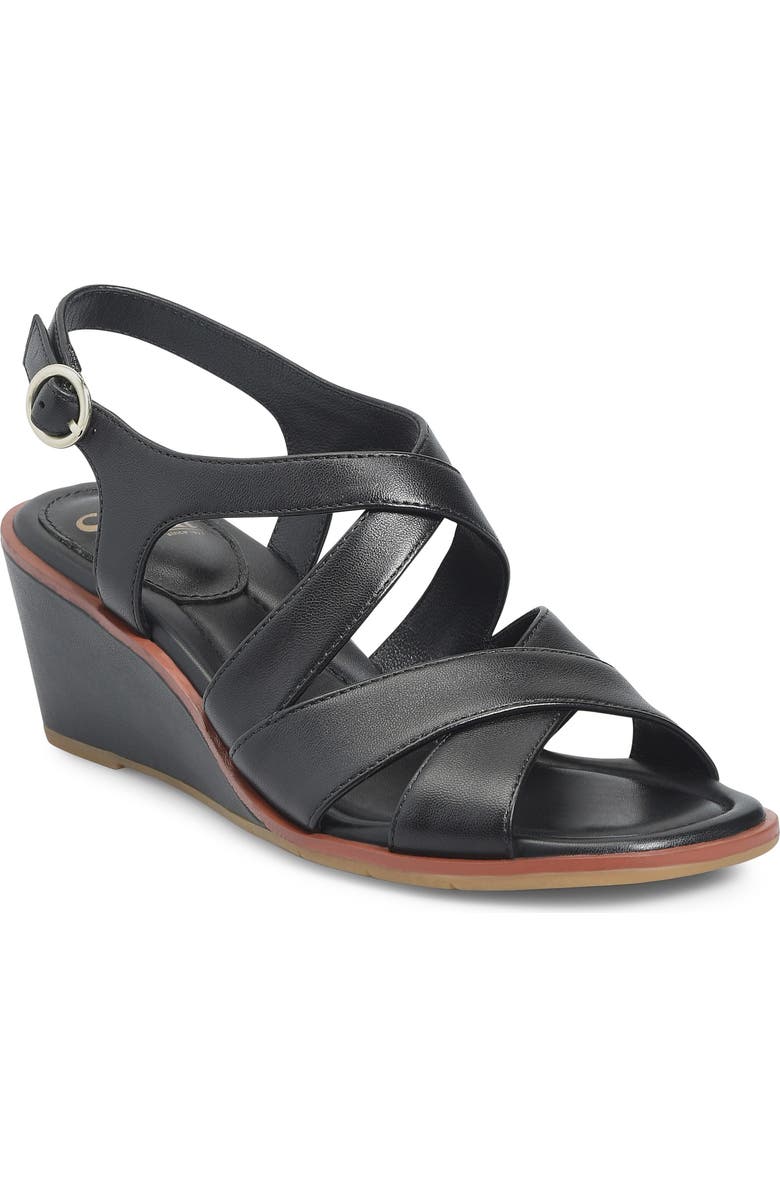 Söfft Gigi Slingback Wedge Sandal, Main, color, Black