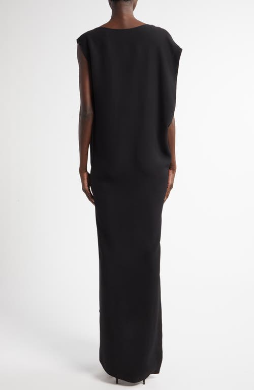 The Row Esmee Asymmetric Silk Column Gown In Black