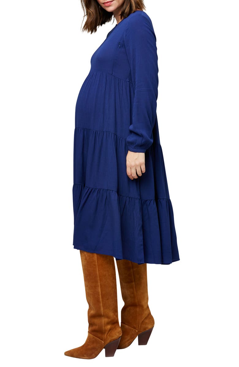 Nom Maternity Margot Long Sleeve Maternity/Nursing Dress, Alternate, color, 