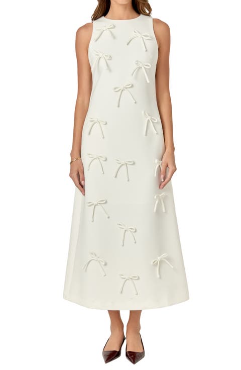 Bow Embellished Sleeveless A-Line Dress