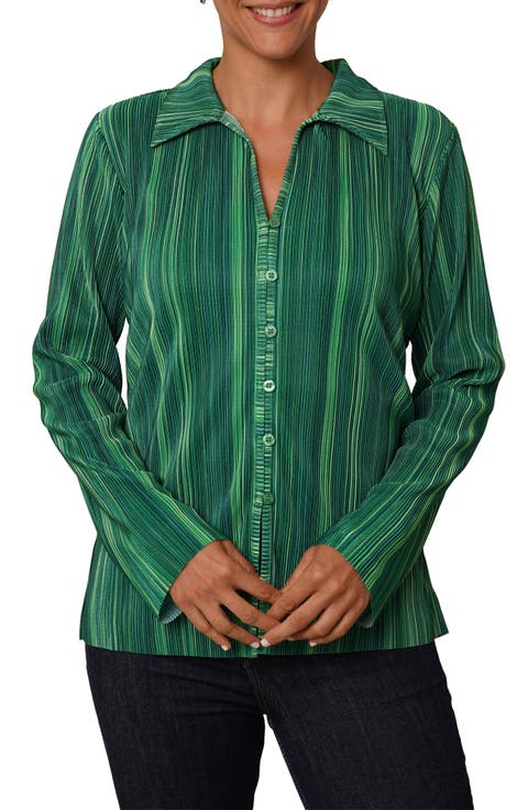 Plissé Button-Up Shirt