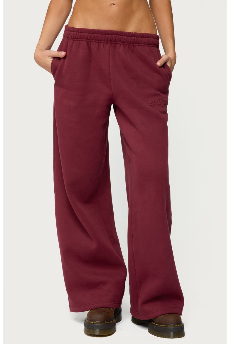 Totally Logo Wide Leg Sweatpants, Main, color, BURGUNDY