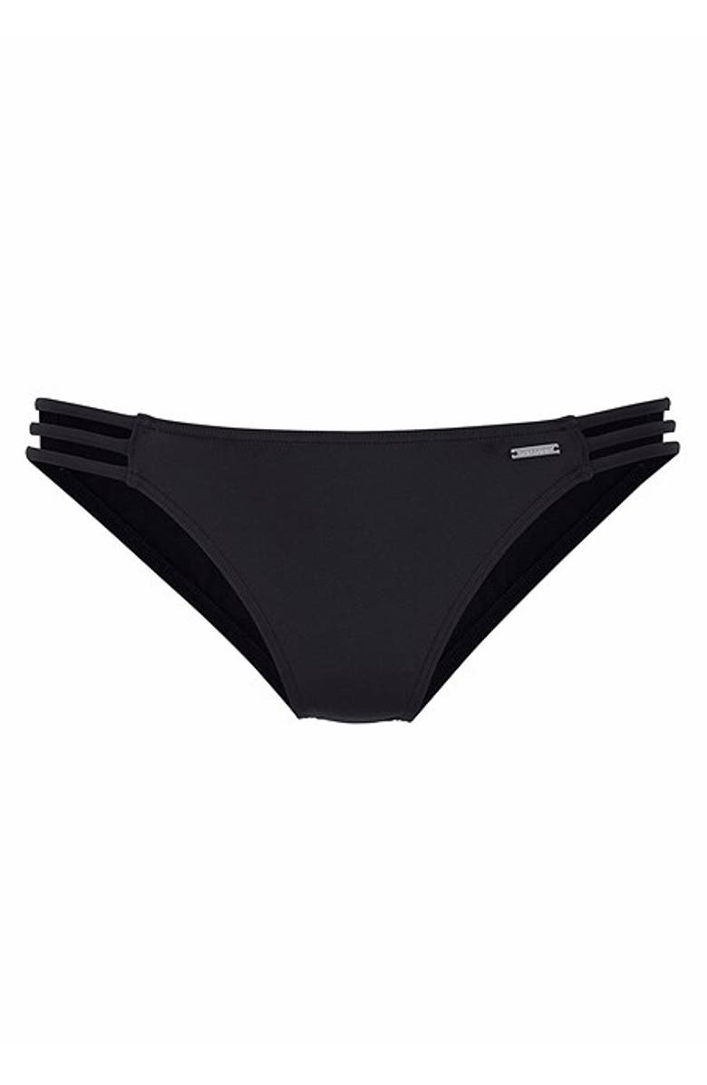 LASCANA Women's Strappy Classic Bikini Bottom with strappy sides, Alternate, color, Black