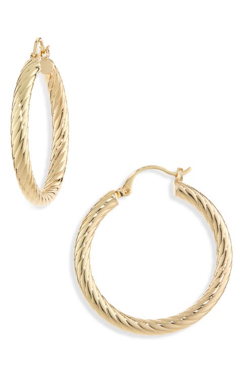 Twisted Metal Hoop Earrings