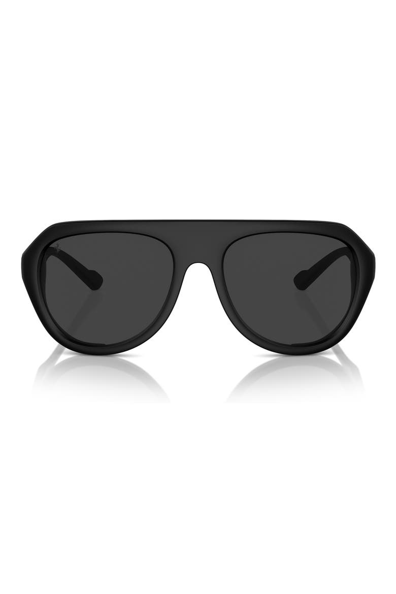 57mm Polarized Pilot Sunglasses, Main, color, MATTE BLACK / GREY POLAR