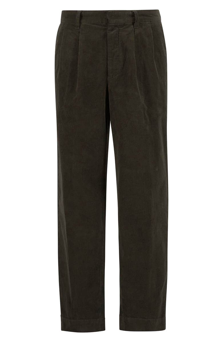Barbour Wallington Pleated Stretch Corduroy Suit Pants, Alternate, color, Olive