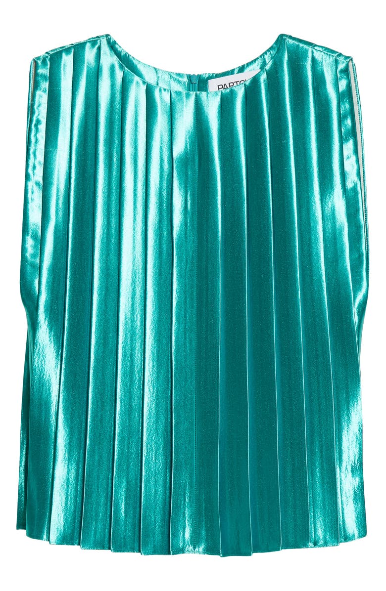 PARTOW Elini Sleeveless Pleated Satin Top, Alternate, color, 