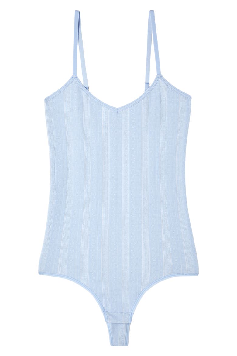 Daily Seamless Ribbed Scoop Neck Bodysuit, Alternate, color, BLEU