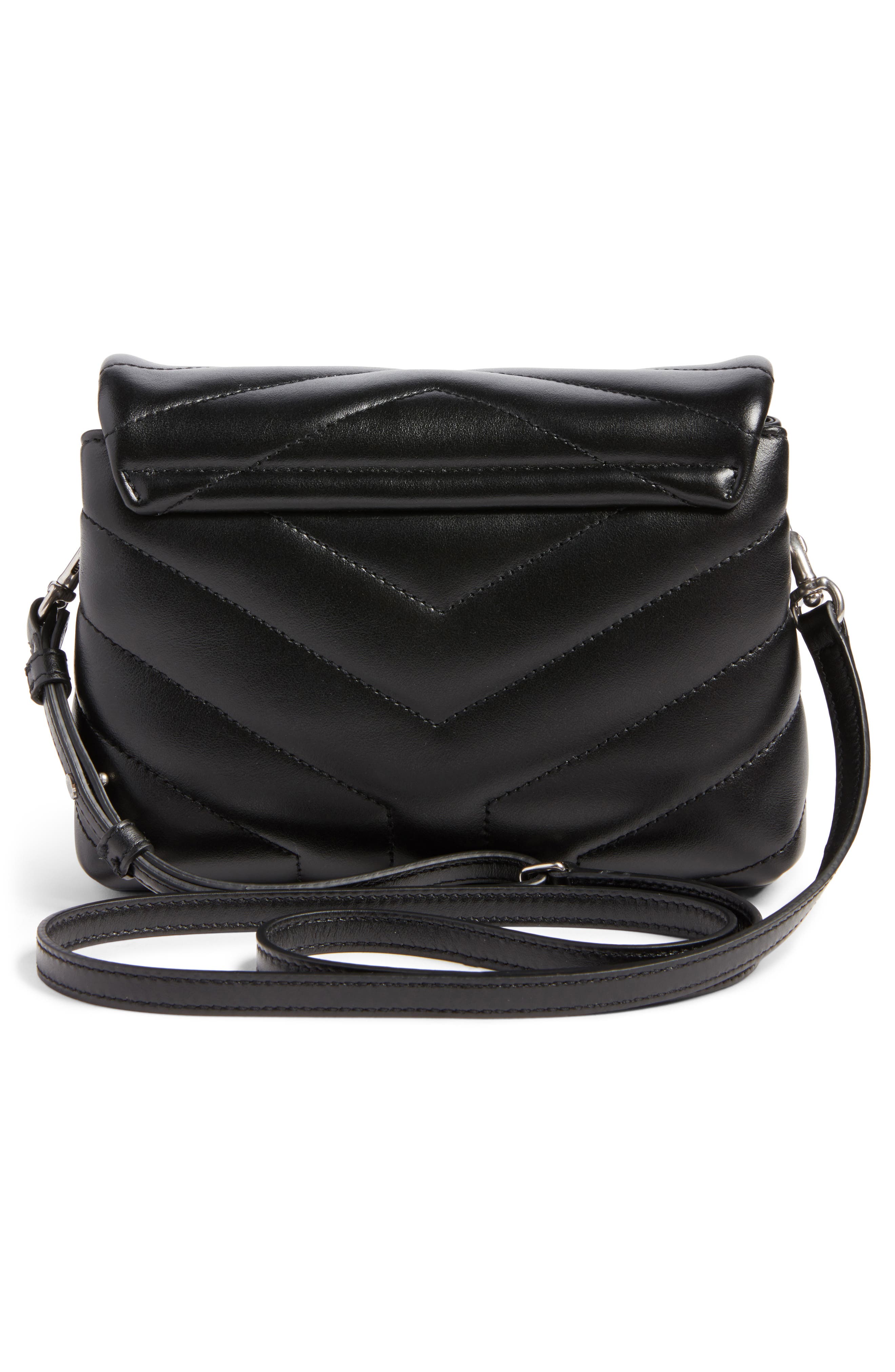 Toy Loulou Calfskin Leather Crossbody Bag, Alternate, color, NERO