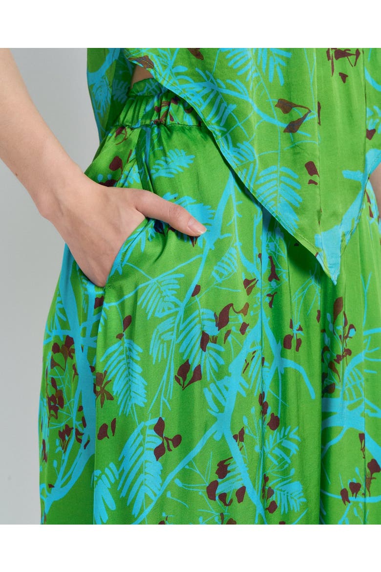 "Coco Dream" Satin Midi Skirt, Alternate, color, Green