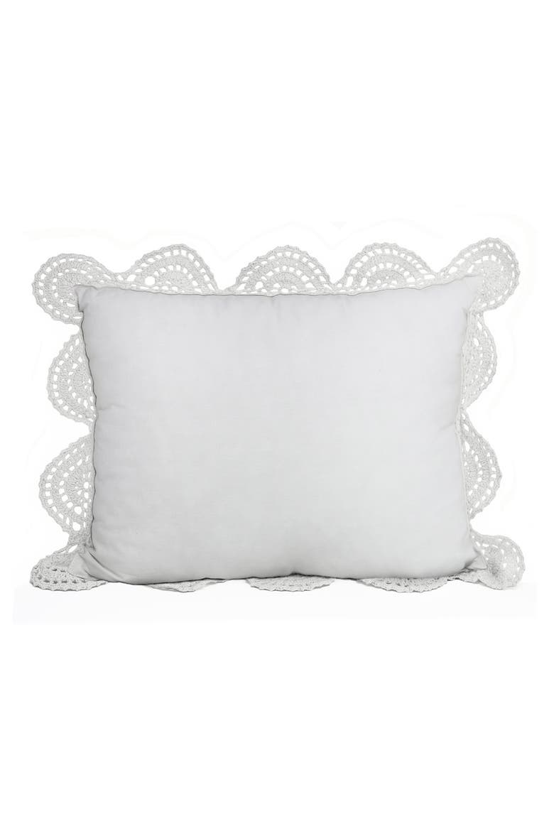 Decorative Crochet Accent Pillow, Alternate, color, WHITE
