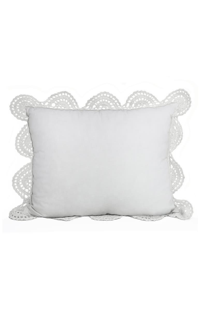 MELANGE HOME Decorative Crochet Accent Pillow, Alternate, color, White