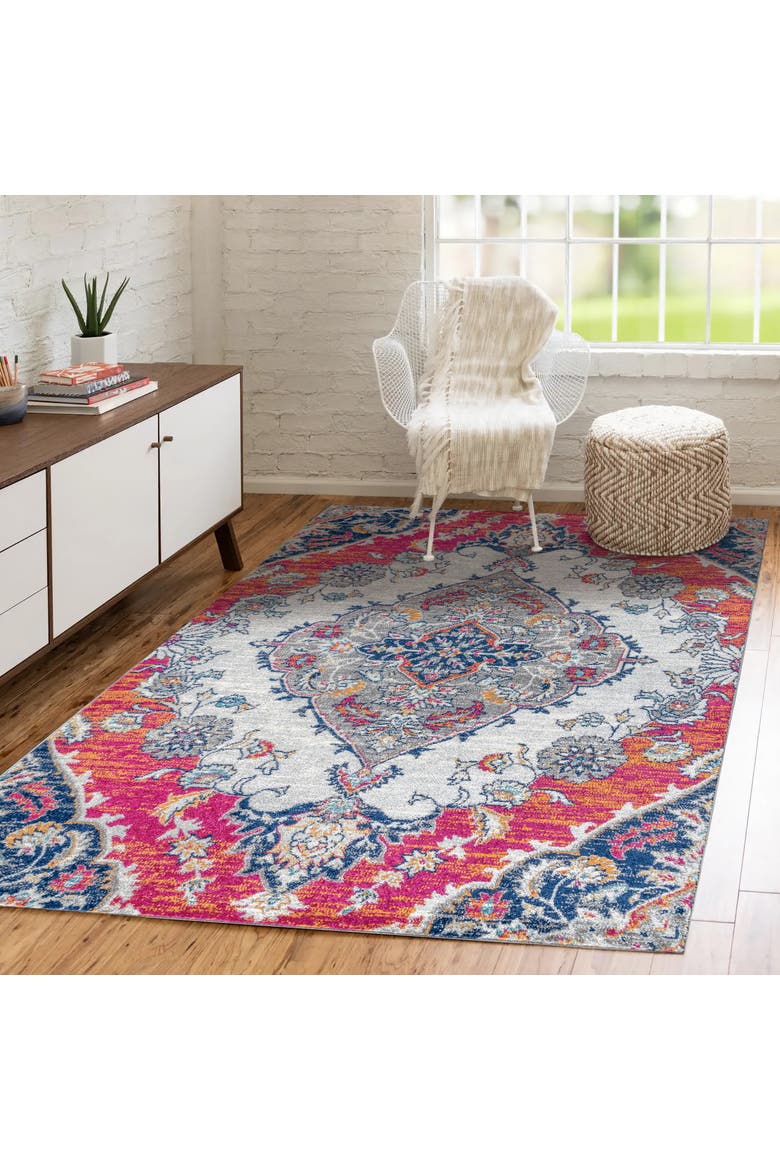 Bohemian FLAIR Boho Vintage Medallion Area Rug, Alternate, color, Multi