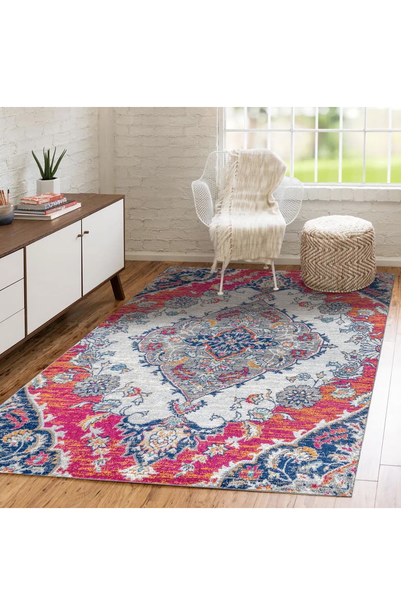 JONATHAN Y Bohemian FLAIR Boho Vintage Medallion Area Rug, Alternate, color, Multi