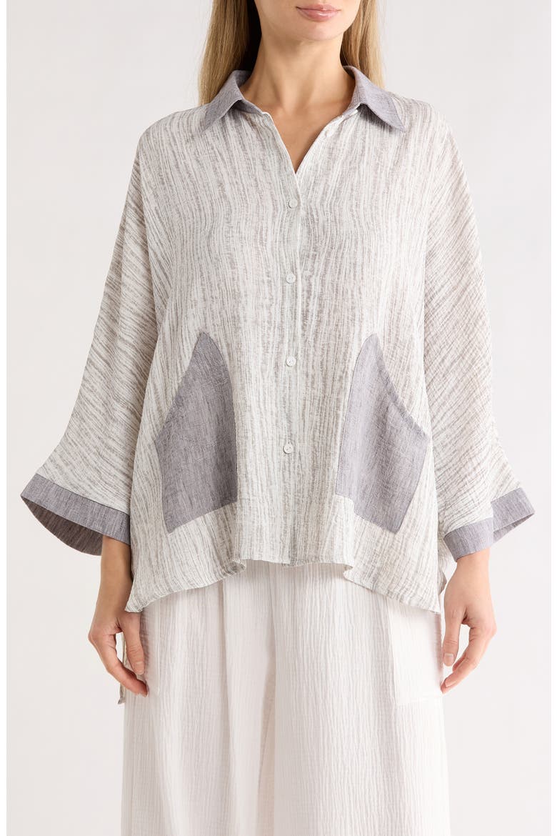 Boxy Patch Pocket Button-Up Shirt, Main, color, GREY