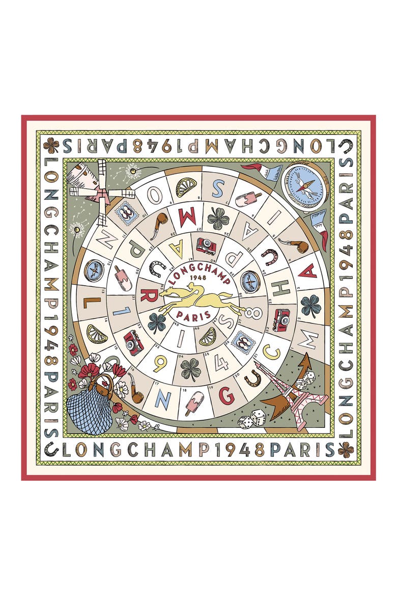 Le Jeu de Cheval Silk Scarf, Alternate, color, ALMOND GREEN