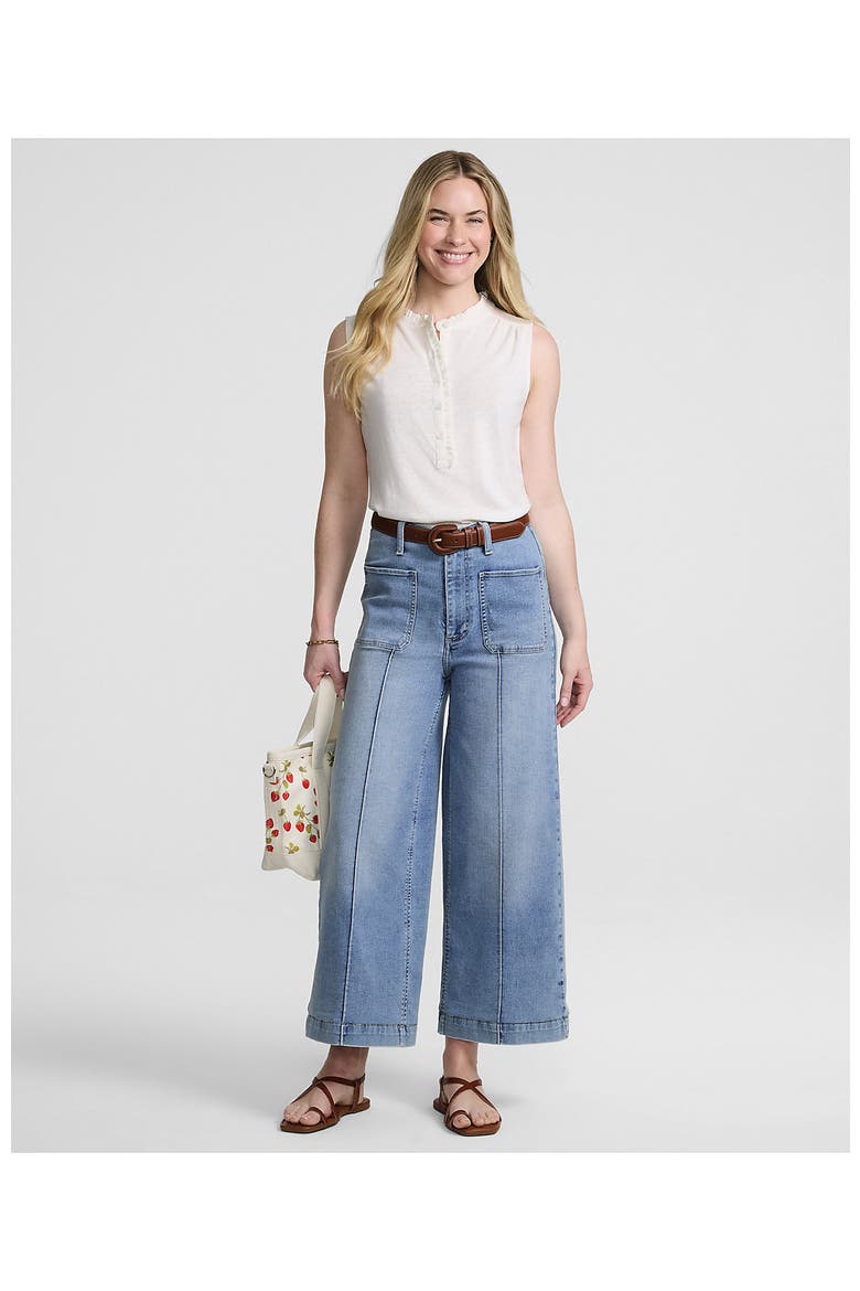 Denim High Rise Extra Wide Leg Crop Jeans, Alternate, color, Lake Blue Wash