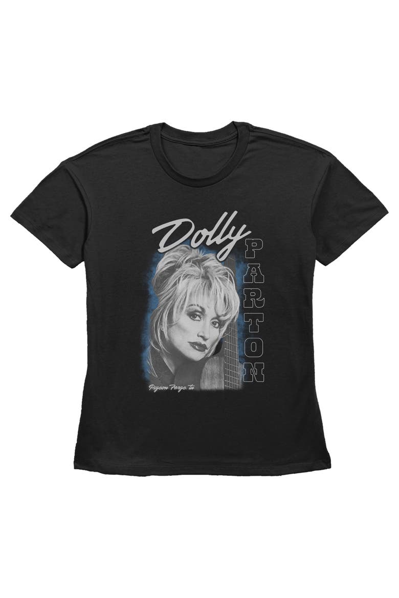 Women's Guitar Portrait Short Sleeve T-Shirt, Main, color, Black