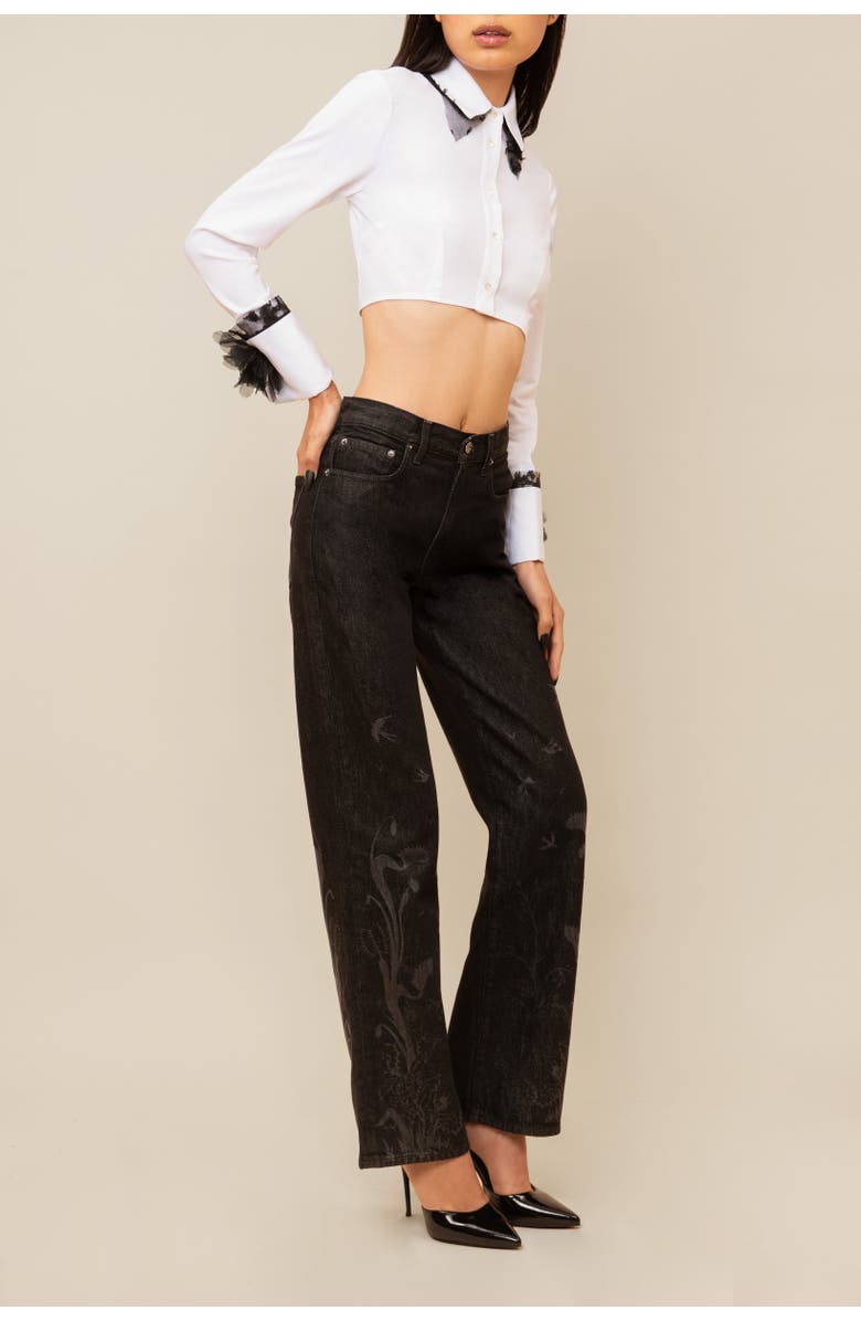 Contessa Mills Tarot Relaxed Wide-Leg Dark Denim Jean, Alternate, color, Dark Denim
