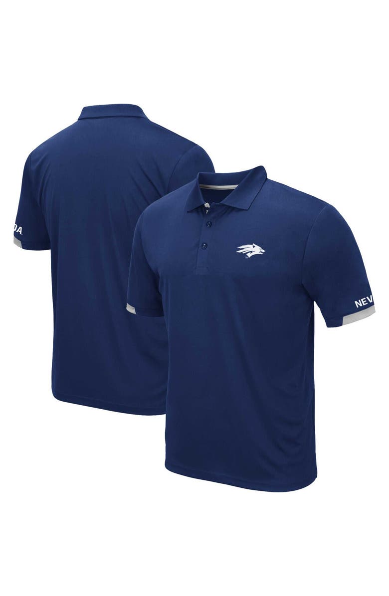 COLOSSEUM Men's Colosseum Navy Nevada Wolf Pack Santry Lightweight Polo, Main, color,
