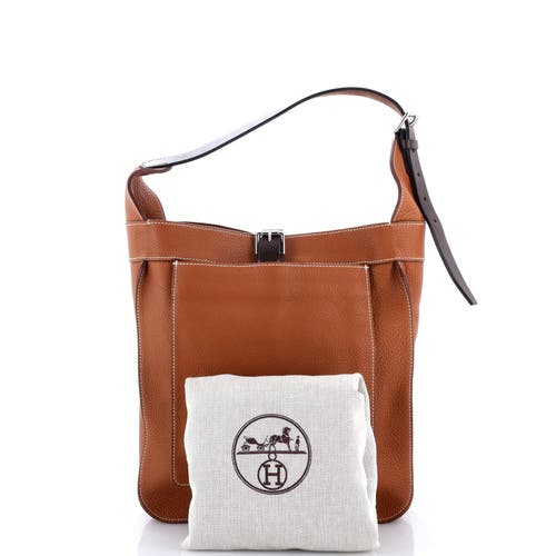 Pre-owned Hermes Hermes Marwari Bag Clemence Pm In Brown