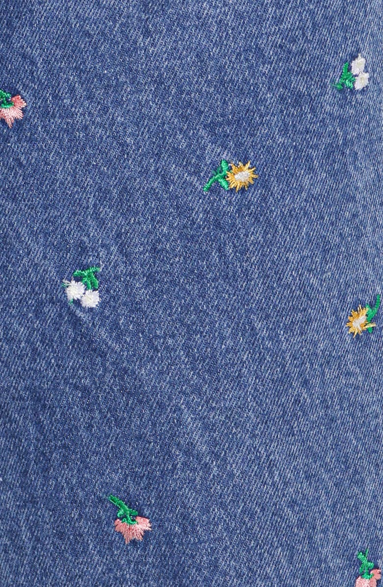 Petal & Pup Kendall Floral Embroidered Straight Leg Jeans, Alternate, color, Embroidery Medium Wash