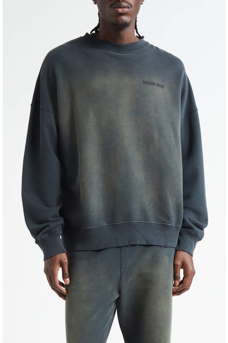 Gender Inclusive Journey Crewneck Sweatshirt, Main, color, BLEACHED WASHED BLACK