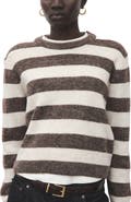 MANGO Stripe Crewneck Sweater