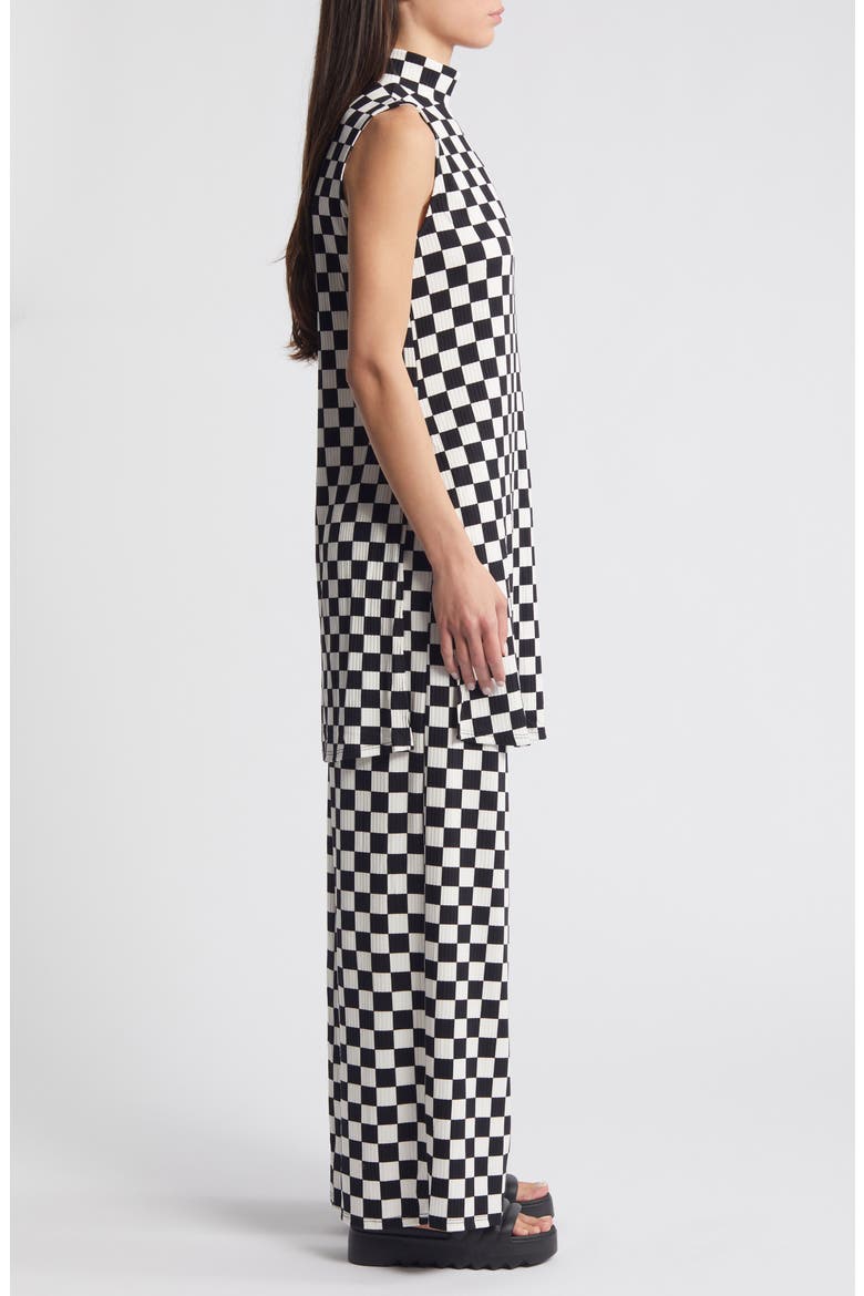 Gigi Check Top & Pants Set, Alternate, color, BLACK AND WHITE