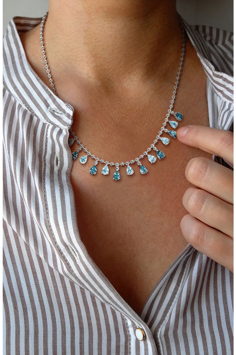 Sky Blue Topaz & Blue Topaz Necklace, Alternate, color, BLUE