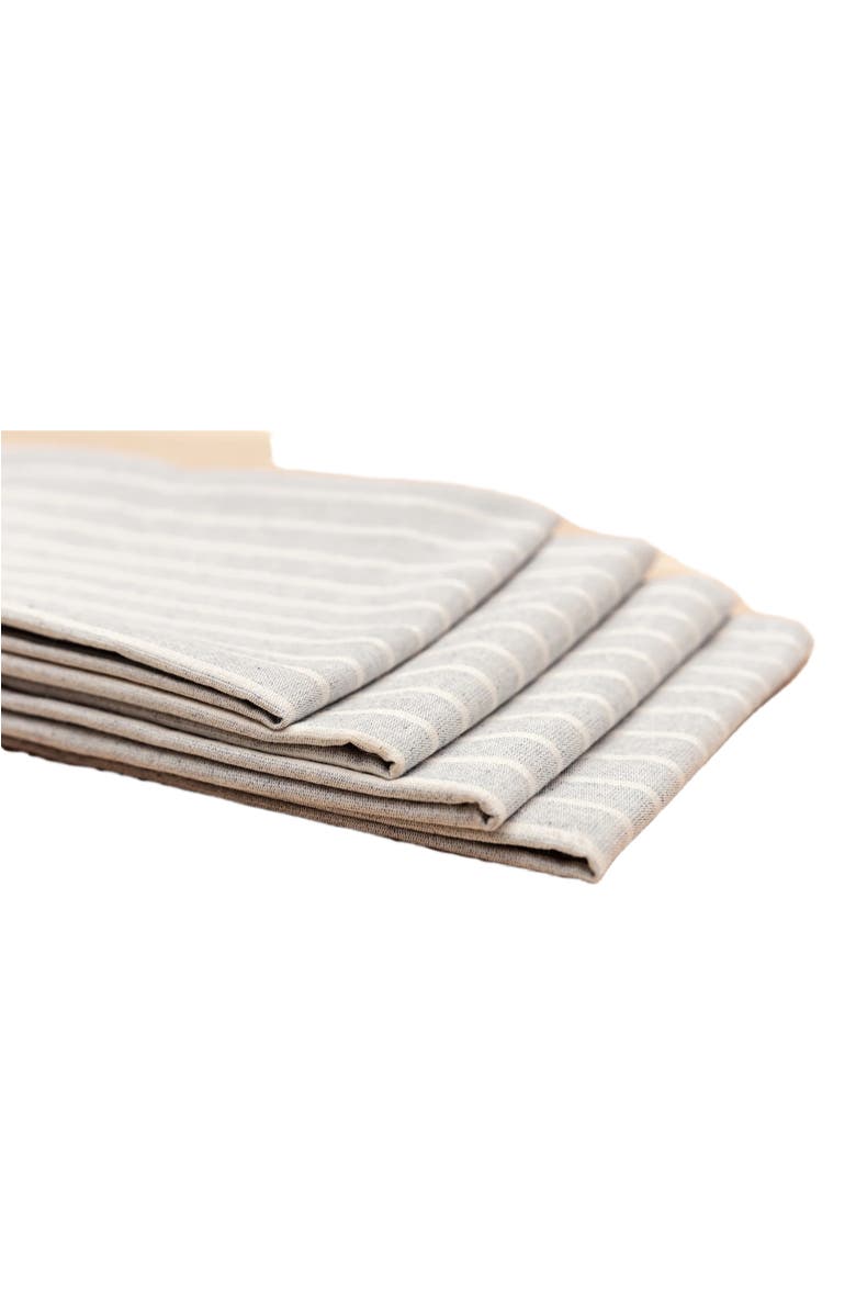 Meema Striped Cotton Napkin Set of 4, Alternate, color, Grey