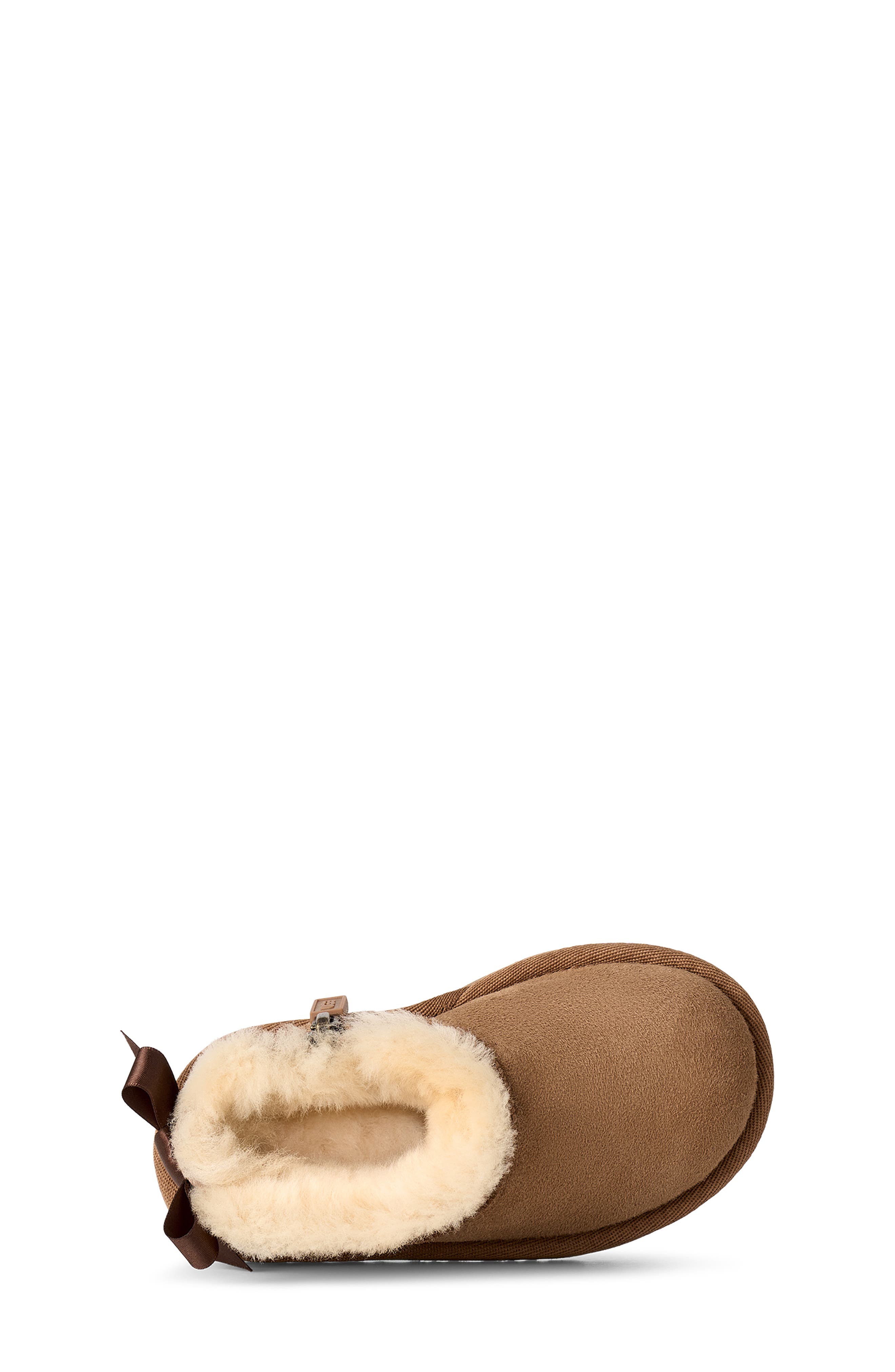 Kids' Ultra Mini Bailey Bow Genuine Shearling Boot, Alternate, color, CHESTNUT