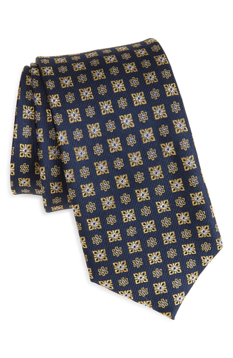 Bonobos Silk Medallion Tie, Main, color, Navy