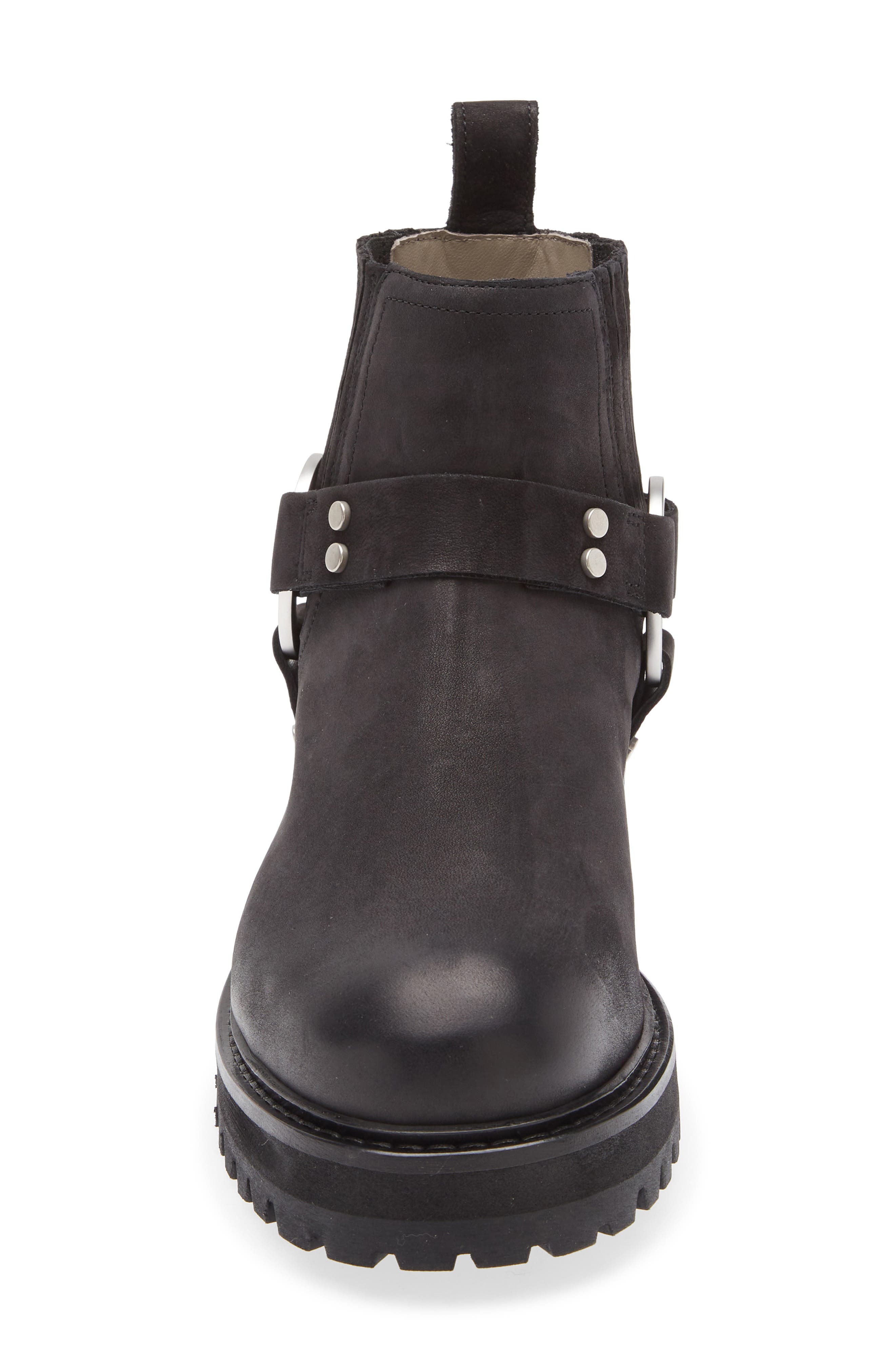 AllSaints Maddie Lug Sole Biker Boot, Alternate, color, Washed Black