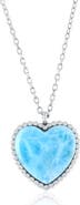 SIMONA Larimar Heart Beaded Pendant Necklace
