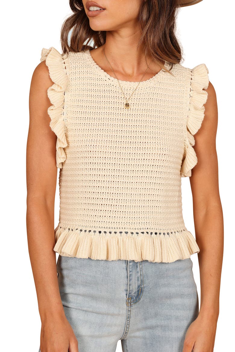 Katia Frill Sleeveless Sweater, Main, color, CREAM