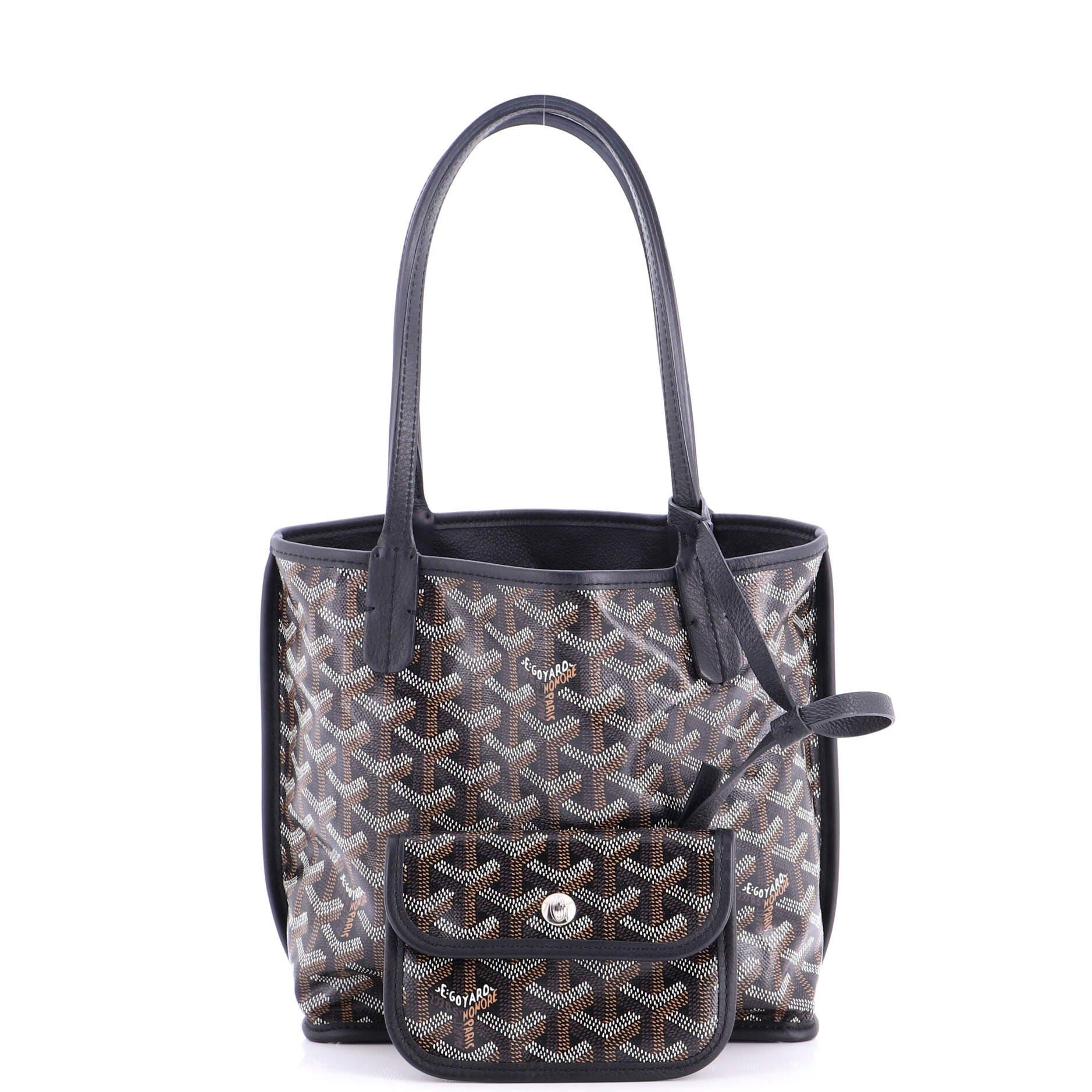 Pre-Owned Goyard Anjou Reversible Tote Coated Canvas Mini, Alternate, color, Blue